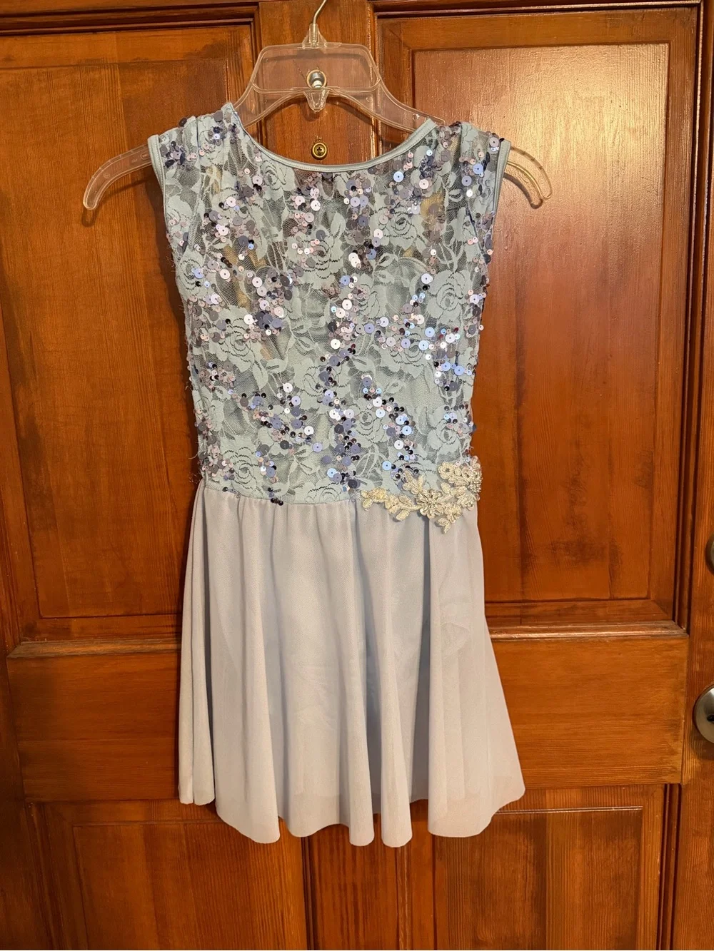 Weissman Light Blue Sequin Lace Chiffon Girls Lyrical Dance Costume